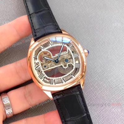 Fake Cartier Drive De Hollow Watches Rose Gold 40mm